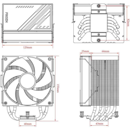 Кулер ID-Cooling Frozn A610 Soc-AM5/AM4/1200/1700/1851 черный 4-pin 29.85dB Al+Cu 250W 925gr Ret (FROZN A610 BLACK) [FROZN A610 BLACK]