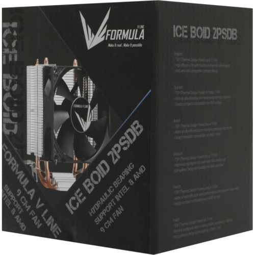 Кулер Formula Ice Boid 2PSDB Soc-AM5/AM4/1200/1700/1851 черный 4-pin 17-34dB Al+Cu 90W Ret [ICE BOID 2PSDB]