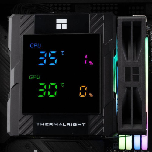 Устройство охлаждения(кулер) Thermalright Peerless Assassin 120 Digital ARGB Soc-AM5/AM4/1200/1700/1851 черный 4-pin 25.6dB Al+Cu LCD Ret (PA120-DIGITAL-BL-ARGB)
