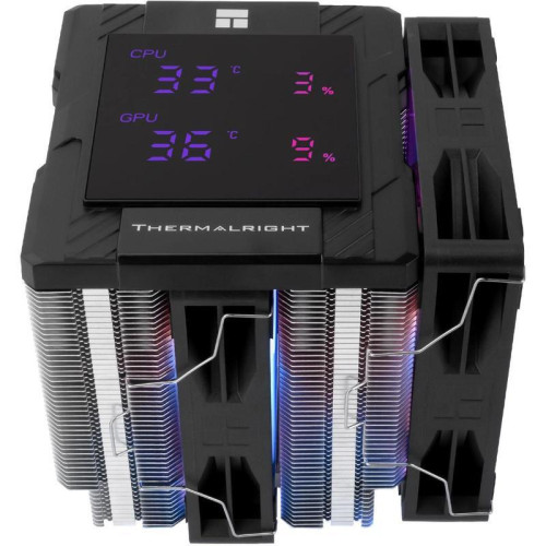 Устройство охлаждения(кулер) Thermalright Peerless Assassin 120 Digital ARGB Soc-AM5/AM4/1200/1700/1851 черный 4-pin 25.6dB Al+Cu LCD Ret (PA120-DIGITAL-BL-ARGB)