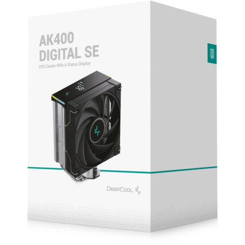 Устройство охлаждения(кулер) Deepcool AK400 Digital SE Soc-AM5/AM4/1200/1700/1851 черный 4-pin 19-28dB Al+Cu LCD 220W 812gr Ret (R-AK400-BKADMN-GJD)