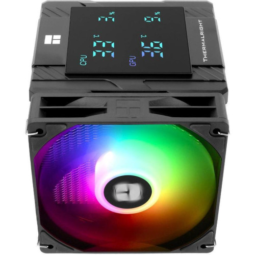 Устройство охлаждения(кулер) Thermalright Peerless Assassin 120 Digital ARGB Soc-AM5/AM4/1200/1700/1851 черный 4-pin 25.6dB Al+Cu LCD Ret (PA120-DIGITAL-BL-ARGB)