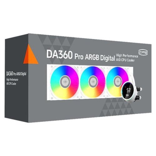 Система водяного охлаждения PcCooler DA360 Pro Digital WH ARGB Soc-AM5/AM4/1200/1700/1851 белый 4-pin Al LCD 300W Ret (DA360PRO-WHAWXL-GL)
