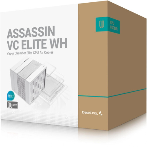 Устройство охлаждения(кулер) Deepcool Assassin VC Elite Wh Soc-AM5/AM4/1200/2066/1700/1851 белый 4-pin 22.6-29.3dB Al+Cu 300W 1772gr Ret (R-ASN4-WHNVNN-GJD)