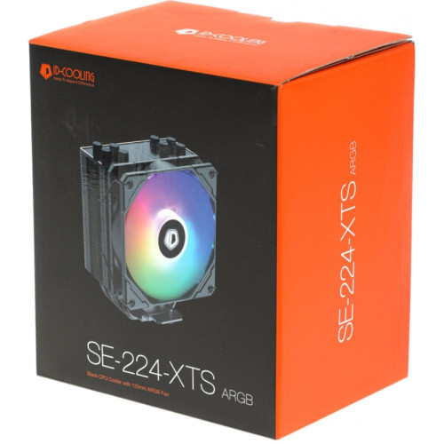 Кулер ID-Cooling SE-224-XTS ARGB Soc-AM5/AM4/1200/1700/1851 черный 4-pin 29dB Al+Cu 220W 650gr Ret (SE-224-XTS ARGB) [SE-224-XTS ARGB]