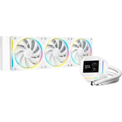 Система водяного охлаждения Deepcool LM360 WH ARGB Soc-AM5/AM4/1200/1700/1851 белый 4-pin 19-36dB Al LCD 250W 1729gr Ret (R-LM360-WHDMMC-1)