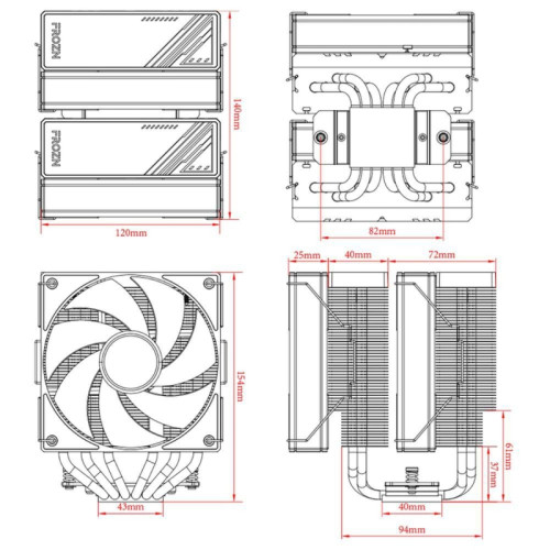 Кулер ID-Cooling Frozn A620 Soc-AM5/AM4/1200/1700/1851 черный 4-pin 29.85dB Al+Cu 270W 1190gr Ret (FROZN A620 BLACK) [FROZN A620 BLACK]