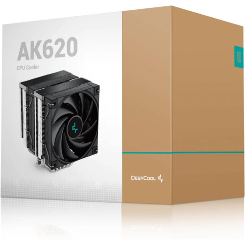 Кулер Deepcool AK620 Soc-AM5/AM4/1200/1700/1851 черный 4-pin 11-28dB Al+Cu 260W 1456gr Ret (R-AK620-BKNNMT-G) [R-AK620-BKNNMT-G]
