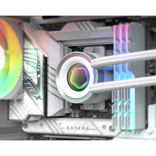 Система водяного охлаждения ID-Cooling FX360 Inf ARGB Soc-AM5/AM4/1200/1700/1851 белый 4-pin 27.2dB Al+Cu 350W Ret (FX360 INF WHITE) [FX360 INF WHITE]