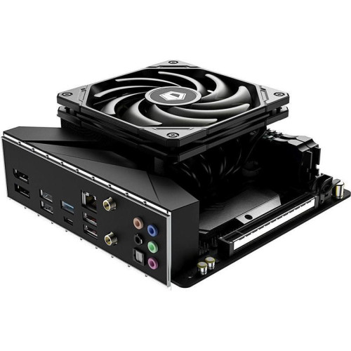 Кулер для процессора/ CPU Cooler ID-COOLING IS-55 BLACK (150W, 4-pin PWM, 55mm, Al/Cu, 5x6mm, 1x120mm, 54.6CFM, 31.2dBA, 2000RPM, S: 1851/1700/1200/115X, AM5/AM4, Black)