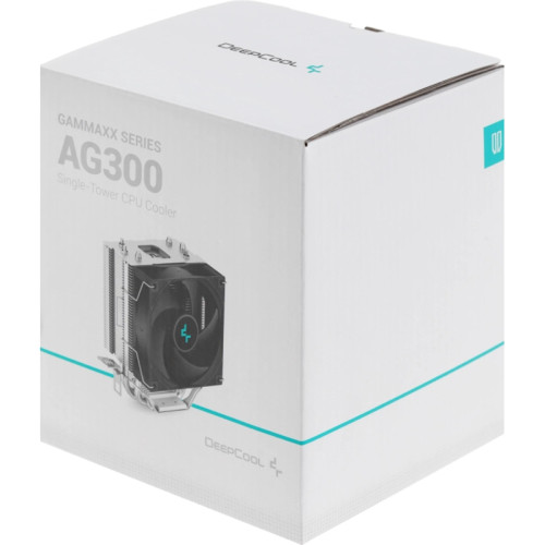 Кулер Deepcool AG300 Soc-AM5/AM4/1200/1700/1851 черный 4-pin 18-31dB Al+Cu 150W 350gr Ret (R-AG300-BKNNMN-G) [R-AG300-BKNNMN-G]