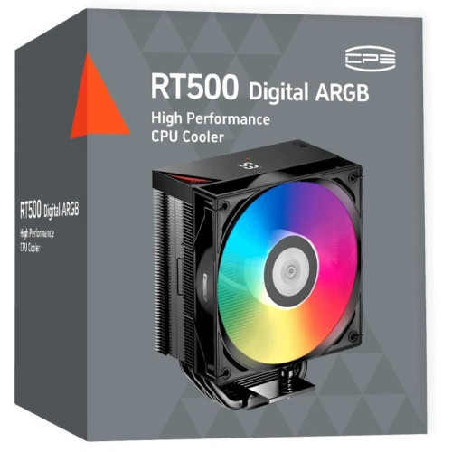 Кулер PcCooler RT500 Digital BK ARGB Soc-AM5/AM4/1200/1700/1851 4-pin 32dB Al+Cu LCD 240W Ret (RT500-BKAWYL-GL) [RT500-BKAWYL-GL]