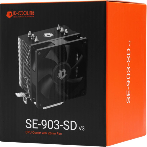 Кулер ID-Cooling SE-903-SD V3 Soc-AM5/AM4/1200/1700/1851 черный 3-pin 23dB Al+Cu 130W 370gr Ret [SE-903-SD V3]