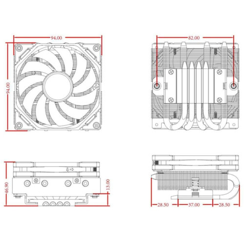 Кулер ID-Cooling IS-40-XT Soc-AM5/AM4/1200/1700/1851 черный 4-pin 14-35.2dB Al+Cu 100W 290gr Ret (IS-40-XT BLACK) [IS-40-XT BLACK]