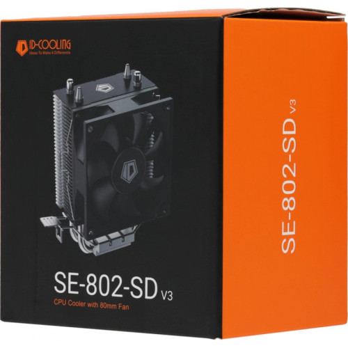 Кулер ID-Cooling SE-802-SD V3 Soc-AM5/AM4/1200/1700/1851 черный 3-pin 23dB Al+Cu 95W 290gr Ret [SE-802-SD V3]