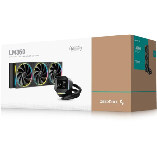 Система водяного охлаждения Deepcool LM360 ARGB Soc-AM5/AM4/1200/1700/1851 черный 4-pin 19-36dB Al LCD 250W 1729gr Ret (R-LM360-BKDMMC-1) Система водяного охлаждения Deepcool LM360 ARGB Soc-AM5/AM4/1200/1700/1851 черный 4-pin 19-36dB Al LCD 250W 1729gr Ret (R-LM360-BKDMMC-1)