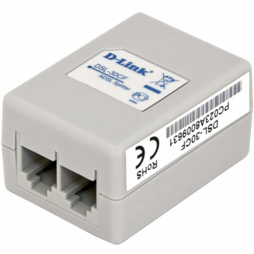 Сплиттер DialUp D-Link DSL-30CF/RS RJ-11 Annex A/L/M внешний белый
