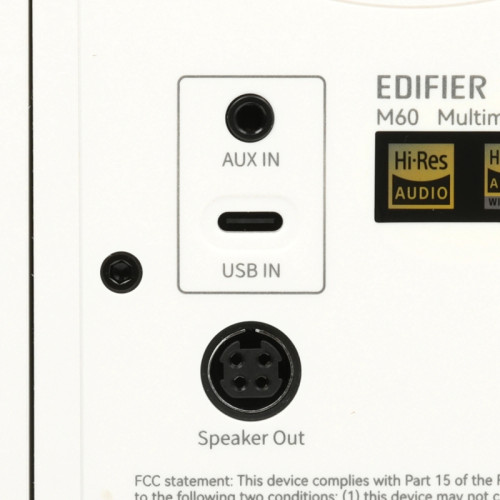 Акустическая система/ Колонки EDIFIER M60 Чёрный 66 Вт. Bluetooth: 5.3. Функция воспроизведения аудио файлов с флеш-носителей отсутствует. В комплекте: подставки под колонки*2, зарядный кабель, колоночный кабель, USB-C - USB-C аудио кабель, 3,5 мм-RCA