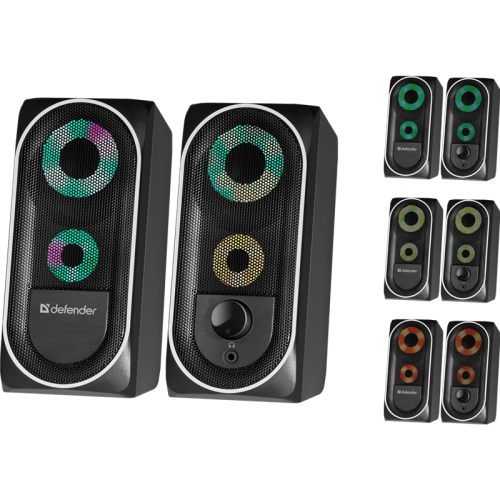 Defender Акустическая 2.0 система Solar 2 8Вт, подсветка, питание от USB