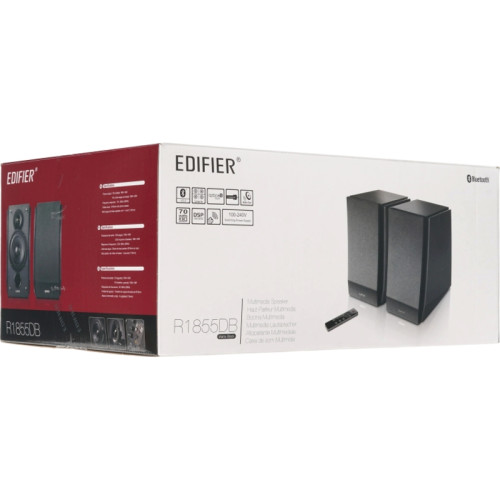 Акустическая система/ Колонки EDIFIER R1855DB Чёрный матовый 70 Вт. Частотный диапазон: 60Гц-20кГц. Bluetooth 5.1. В комплекте: пульт ДУ, кабель 3.5.мм-RCA, кабель RCA-RCA, оптический аудио кабель, колоночный кабель