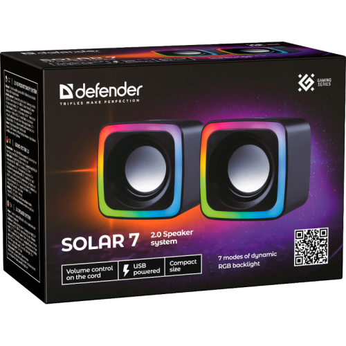 Defender Акустическая 2.0 система Solar 7 6Вт, подсветка, питание от USB Defender Акустическая 2.0 система Solar 7 6Вт, подсветка, питание от USB
