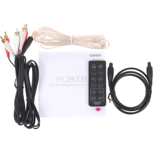 Акустическая система/ Колонки EDIFIER R1280DB Коричневый 21 Вт + 21 Вт. Частотная характеристика: 55 Гц-20кГц Выходы: оптический, коаксиальный, линейный 2 шт., Bluetooth. Пульт ДУ, колоночный кабель, аудиокабель RCA-RCA, аудиокабель 3.5 мм- RCA, волоконно