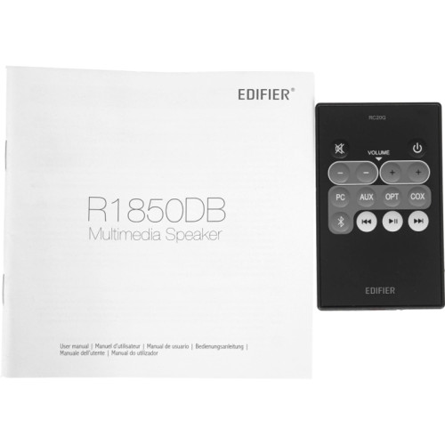 Акустическая система/ Колонки EDIFIER R1850DB Чёрный 70 Вт. Частотный диапазон: 60Гц-20кГц. Bluetooth 5.1. В комплекте: пульт ДУ, кабель 3.5.мм-RCA, кабель RCA-RCA, оптический аудио кабель, колоночный кабель