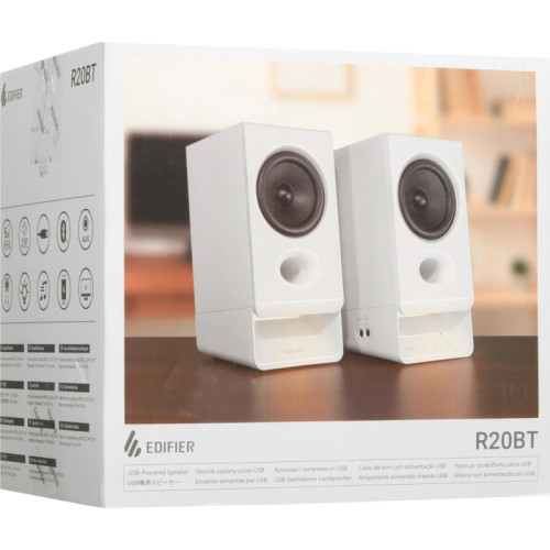 Акустическая система/ Колонки EDIFIER R20BT Чёрный 5 Вт. 73Гц-20 кГц. Аудиовходы: USB-C, AUX, Bluetooth: 6.0