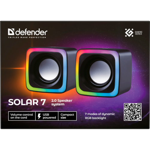 Defender Акустическая 2.0 система Solar 7 6Вт, подсветка, питание от USB Defender Акустическая 2.0 система Solar 7 6Вт, подсветка, питание от USB