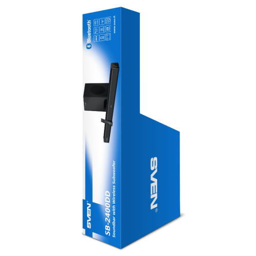 Саундбар SVEN SB-2400DD, черный (400Вт, DD, BT, HDMI, ПДУ, Optical, USB, дисплей, беспроводной сабвуфер)