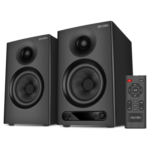 АС SVEN MC-15, черный, акустическая система 2.0  (60 Вт, Bluetooth, RCA, TRS, OPT, HDMI, AUX, вход наушников, пульт)
