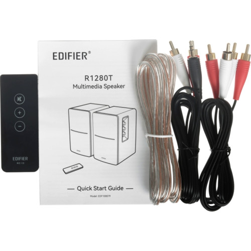 Акустическая система/ Колонки EDIFIER R1280T Чёрный 21Вт+21Вт. Частотная характеристика: 75 Гц- 18кГц. Входы: RCA. В комплекте: пульт ДУ, колоночный кабель, кабель 2RCA-2RCA, кабель 3.5 мм - 2RCA