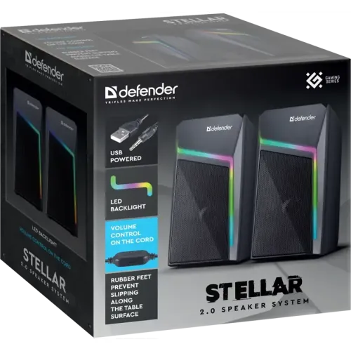 Defender Акустическая 2.0 система Stellar 6Вт, подсветка, питание от USB