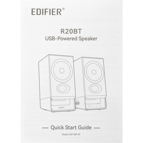 Акустическая система/ Колонки EDIFIER R20BT Чёрный 5 Вт. 73Гц-20 кГц. Аудиовходы: USB-C, AUX, Bluetooth: 6.0