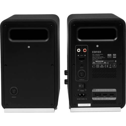 Акустическая система/ Колонки EDIFIER QR65 Чёрный 70 Вт. Bluetooth: 5.3. Функция воспроизведения аудио файлов с флеш-носителей отсутствует. В комплекте: подставки под колонки*2, зарядный кабель, колоночный кабель, USB-A - USB-A аудио кабель, 3,5 мм-RCA ка