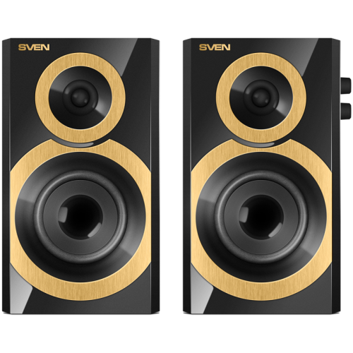 SVEN SPS-619 GOLD, чёрный, акустическая система 2.0, мощность 2х10 Вт(RMS)