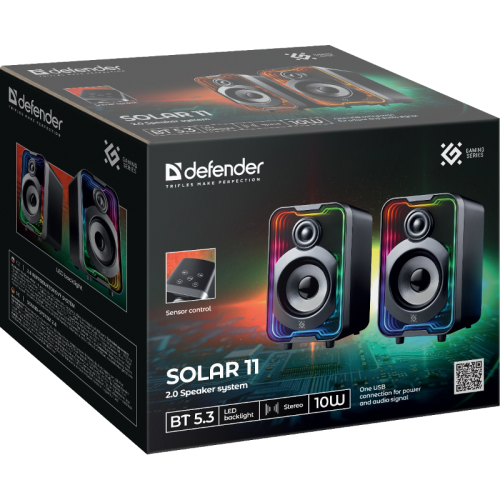 Defender Акустическая 2.0 система Solar 11 10Вт, BT/RGB, питание от USB Defender Акустическая 2.0 система Solar 11 10Вт, BT/RGB, питание от USB