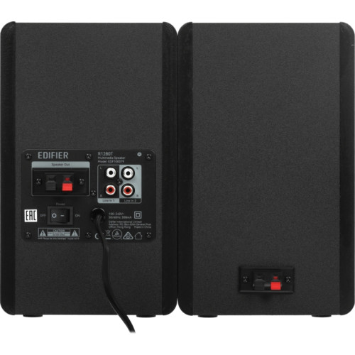 Акустическая система/ Колонки EDIFIER R1280T Чёрный 21Вт+21Вт. Частотная характеристика: 75 Гц- 18кГц. Входы: RCA. В комплекте: пульт ДУ, колоночный кабель, кабель 2RCA-2RCA, кабель 3.5 мм - 2RCA