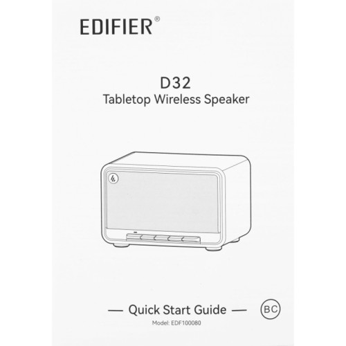 Акустическая система/ Колонки EDIFIER D32 Белый 60Вт. Частотная характеристика: 52Гц-40кГц. Входы: Bluetooth, Wi-Fi (Apple AirPlay), USB-C, AUX. Bluetooth 5.3. В комплекте: кабель питания, аудиокабель USB-C - USB-C, 3,5 мм - 3,5 мм