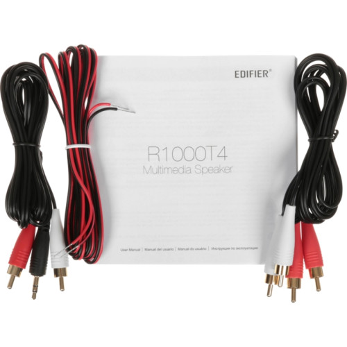 Акустическая система/ Колонки EDIFIER R1000T4 Чёрный 24 Вт. колоночный кабель, RCA-AUX кабель, RCA-RCA кабель