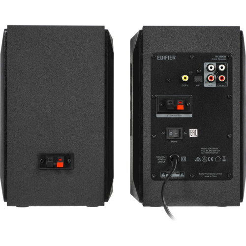 Акустическая система/ Колонки EDIFIER R1380DB Чёрный 21Вт+21Вт. Частотная характеристика: 55 Гц-20кГц. Входы: оптический, коаксиальный, линейный, Bluetooth. В комплекте: пульт ДУ, колночный кабель, кабель RCA-RCA, кабель 3.5мм-RCA, волоконно-оптический вх