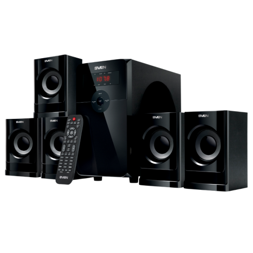АС SVEN HT-201, черный, акустическая система 5.1 (80 Вт, Bluetooth, пульт, дисплей, FM, USB, SD)