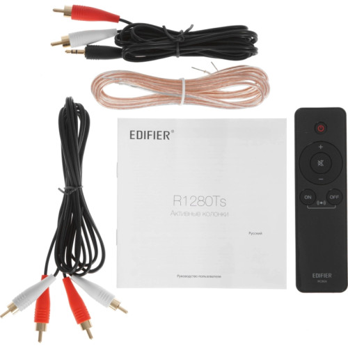 Акустическая система/ Колонки EDIFIER R1280Ts Коричневый 21Вт+21Вт. Частотная характеристика: 52Гц-20кГц. Входы: линейный 2 шт. В комплекте: пульт ДУ, колоночный кабель, кабель RCA-RCA, кабель 3.5мм-RCA