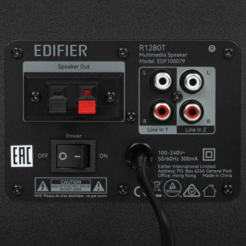 Акустическая система/ Колонки EDIFIER R1280T Чёрный 21Вт+21Вт. Частотная характеристика: 75 Гц- 18кГц. Входы: RCA. В комплекте: пульт ДУ, колоночный кабель, кабель 2RCA-2RCA, кабель 3.5 мм - 2RCA