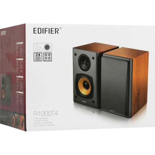 Акустическая система/ Колонки EDIFIER R1000T4 Чёрный 24 Вт. колоночный кабель, RCA-AUX кабель, RCA-RCA кабель
