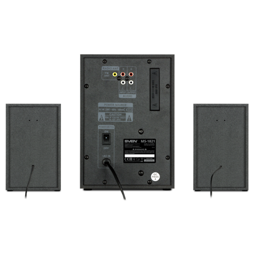 SVEN MS-1821, черный,  акустическая система 2.1, (44 Вт, Bluetooth, пульт, дисплей, FM, USB, SD)