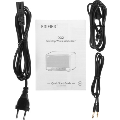 Акустическая система/ Колонки EDIFIER D32 Чёрный 60Вт. Частотная характеристика: 52Гц-40кГц. Входы: Bluetooth, Wi-Fi (Apple AirPlay), USB-C, AUX. Bluetooth 5.3. В комплекте: кабель питания, аудиокабель USB-C - USB-C, 3,5 мм - 3,5 мм