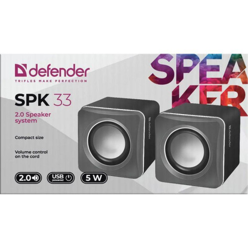 Defender#1 Акустическая 2.0 система SPK 33 серый, 5 Вт, питание от USB Defender#1 Акустическая 2.0 система SPK 33 серый, 5 Вт, питание от USB