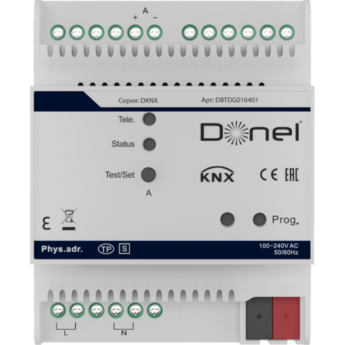 Donel Шлюз KNX/DALI 1-канальный Монтаж на DIN-рейку, 1 канал, макс. 64 отдельных устройства DALI