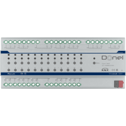 Donel KNX 24-канальный многофункциональный актуатор, 10A Установка на DIN-рейку, Номинальное напряжение 230/400 В переменного тока, 50–60 Гц, внутреннее использование магнитного реле 10 А, привод переключателя/жалюзи/фанкойла, Cерия DKNX